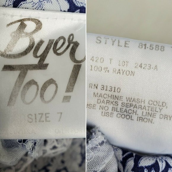 Byer Too Womens Vintage 90s Floral Dress Cottage Core Long Lace Size 7 - Picture 11 of 12